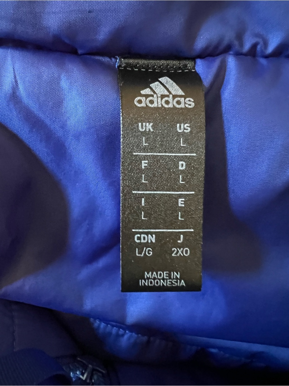Adidas Essentials insulated bomber jacket royal blue puffer coat Large - Picture 4 of 7